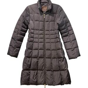 Moncler Quilted Down Puffer Coat Vintage Long Gray Women's Size Small / Med